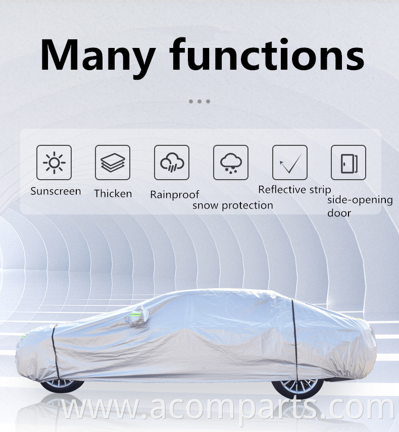 Superior breathability reinforced seams elastic hems anti rays uv protector oxford car cover black